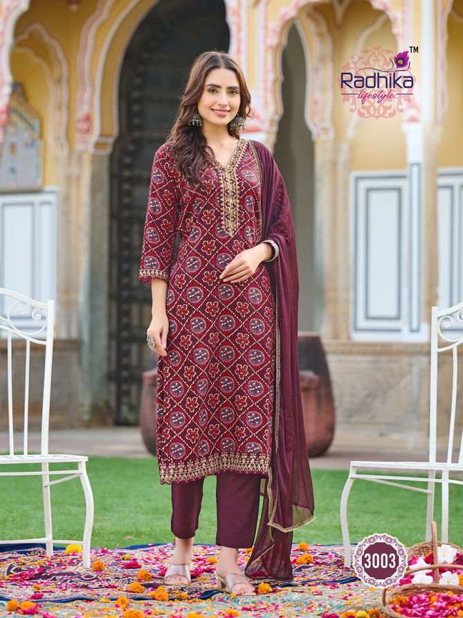 Rivazo Vol 3 By Radhika Rayon Designer Kurti With Bottom Dupatta Wholesale Price In Surat
